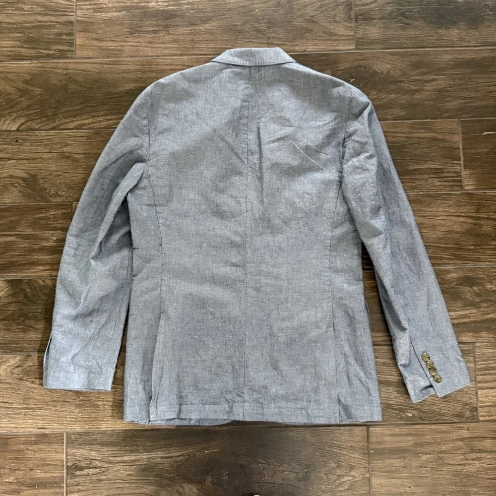 J.Crew Ludlow Baird McNutt Irish Linen Sport Coat 38R Blue Blazer Unstructured
